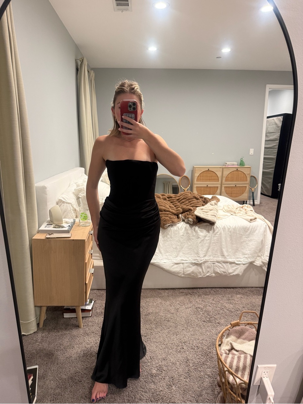 Miss rosier Elegant Black Strapless Evening Gown